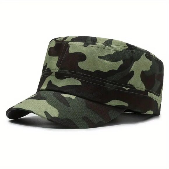 Army Green Military Cadet Hat Tactical Army Camo Cap Adjustable Outdoor Baseball - Picture 1 of 1